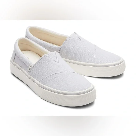 New Toms Alparagata Fenix Gray Canvas Slip On Sneakers - Picture 1 of 8